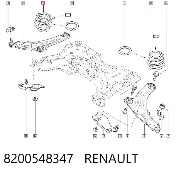 Пружина передня 8200548347 Renault (RVI)