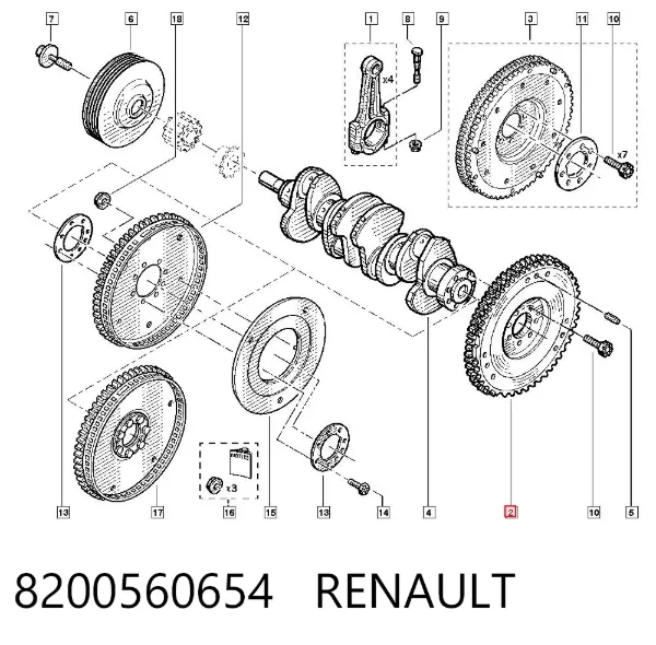 Маховик 8200560654 Renault (RVI)