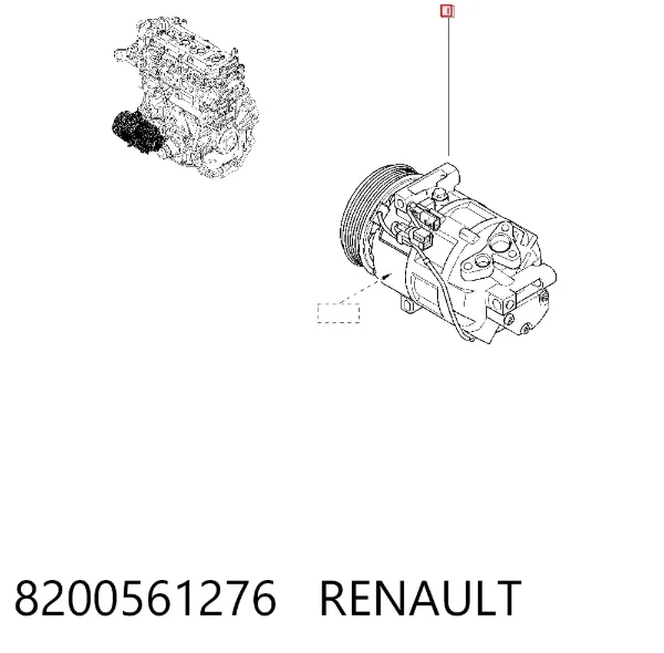 Компресор кондиціонера 8200561276 Renault (RVI)
