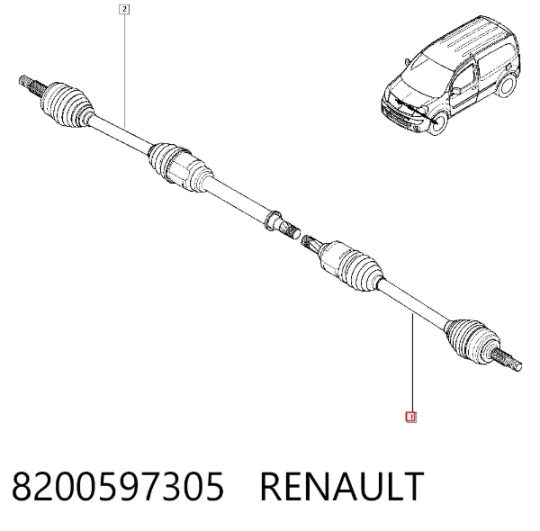 Ліва піввісь 8200597305 Renault (RVI)
