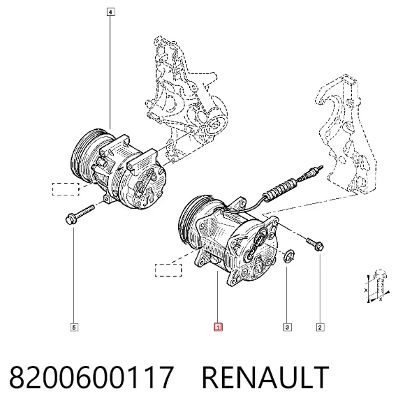 Компресор кондиціонера 8200600117 Renault (RVI)