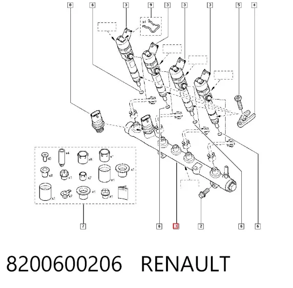 Розподільник палива 8200600206 Renault (RVI)
