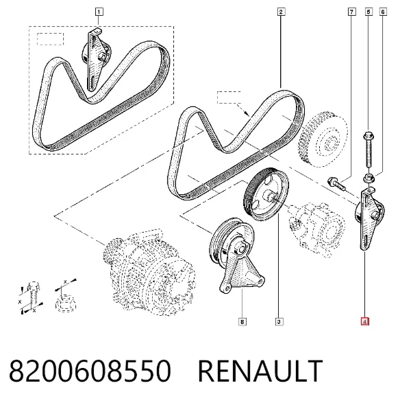 Натягувач приводного ременя 8200608550 Renault (RVI)