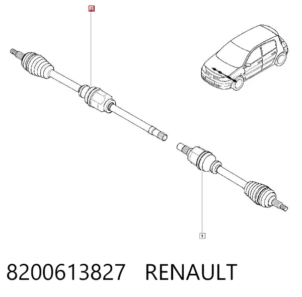 Піввісь права 8200613827 Renault (RVI)