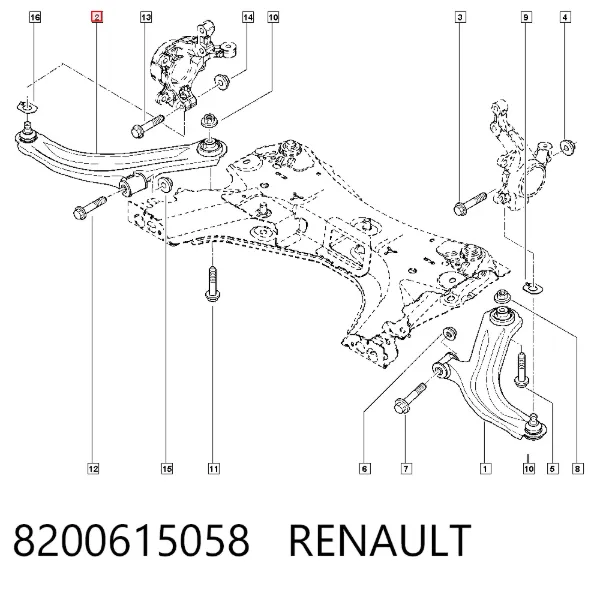 Важіль передньої підвіски нижній, правий 8200615058 Renault (RVI)