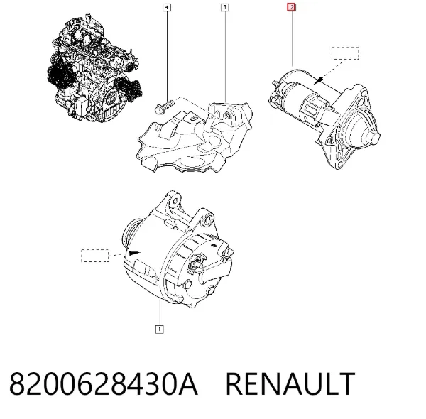Стартер 8200628430A Renault (RVI)