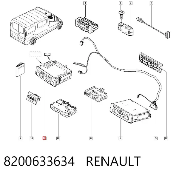 Магнітола 8200633634 Renault (RVI)