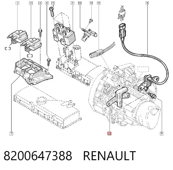 Датчик колінвала 8200647388 Renault (RVI)