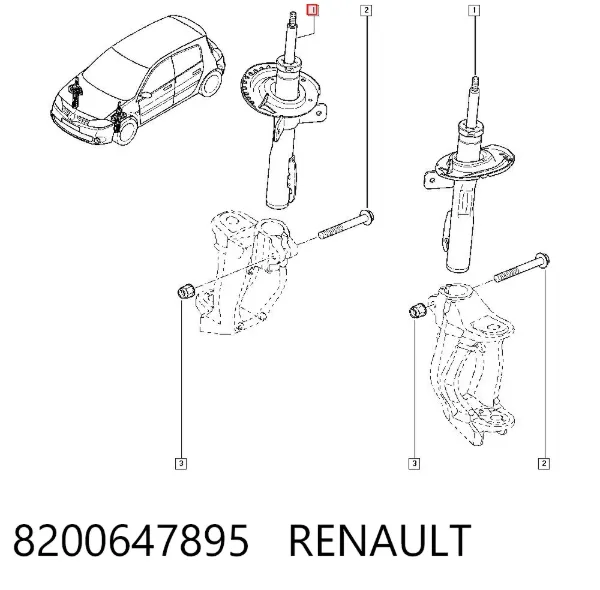Амортизатор передній 8200647895 Renault (RVI)