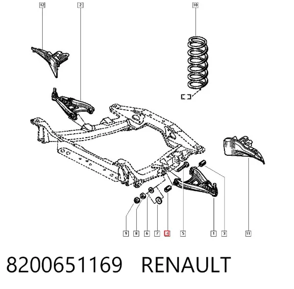 Сайлентблок переднього важеля 8200651169 Renault (RVI)