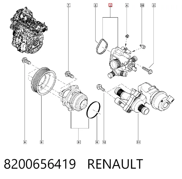 Корпус термостата 8200656419 Renault (RVI)