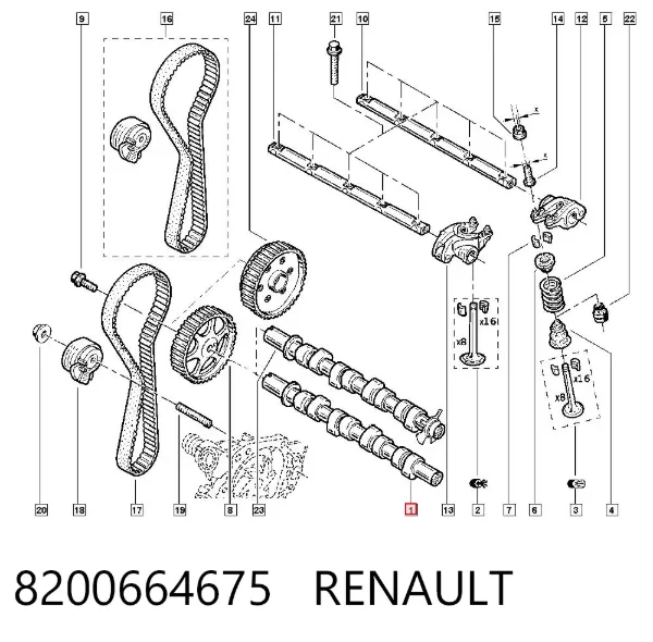 Розподільний вал впускний 8200664675 Renault (RVI)