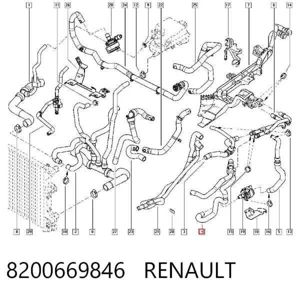 Патрубок термостата 8200669846 Renault (RVI)