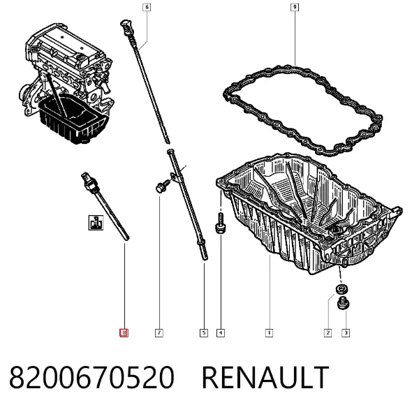 Датчик рівня масла 8200670520 Renault (RVI)