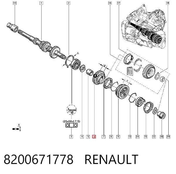 Синхронізатор 5-й передачі 8200671778 Renault (RVI)