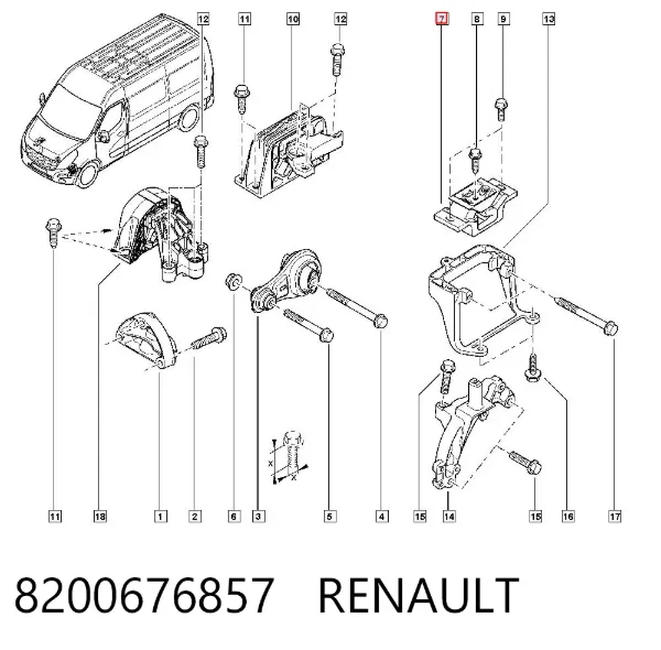 Подушка (опора) двигуна, ліва 8200676857 Renault (RVI)