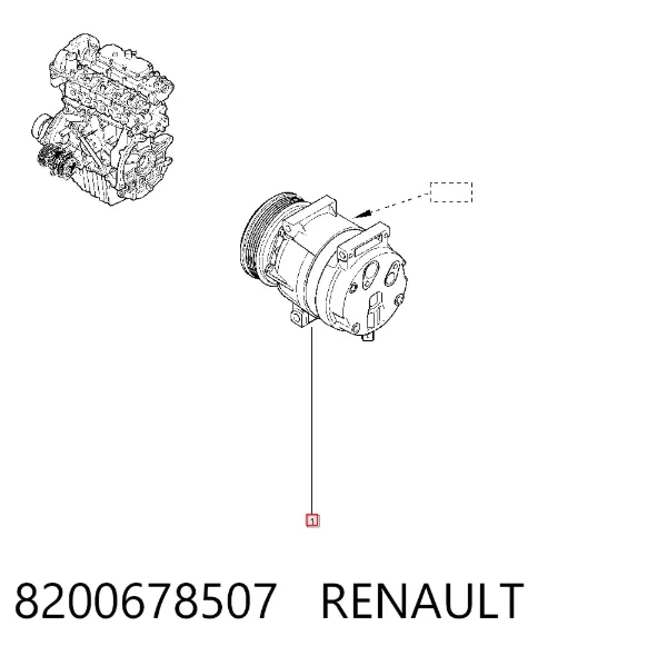 Компресор кондиціонера 8200678507 Renault (RVI)