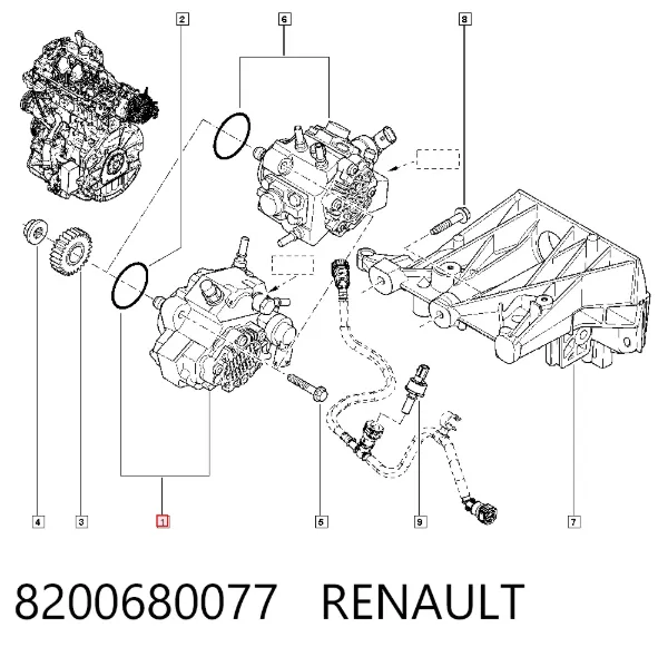 Паливний насос високого тиску 8200680077 Renault (RVI)