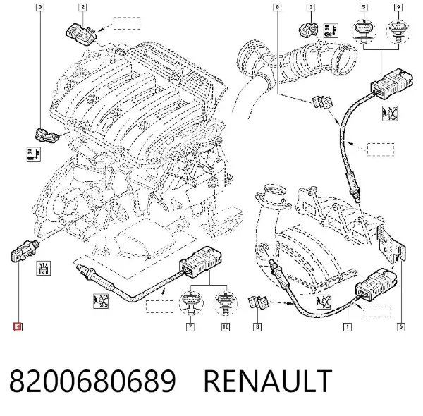 Датчик детонації 8200680689 Renault (RVI)