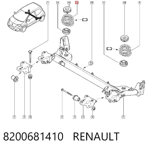 Задні пружини 8200681410 Renault (RVI)