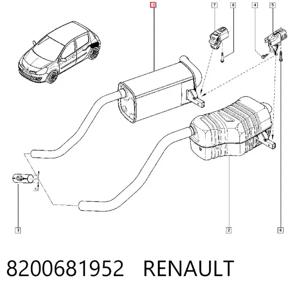 Глушник, задня частина 8200681952 Renault (RVI)