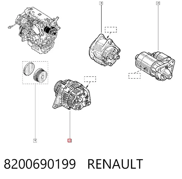 Генератор 8200690199 Renault (RVI)