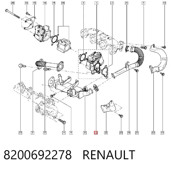 Хомут патрубка клапана EGR 8200692278 Renault (RVI)