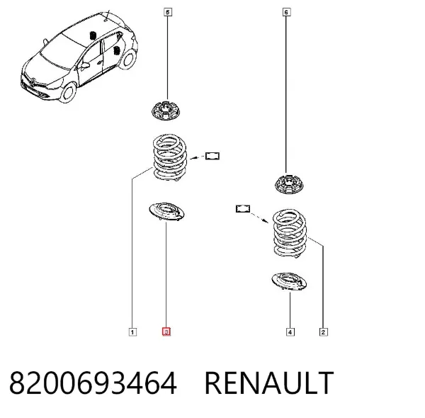 Проставка (гумове кільце) пружини задньої, нижня 8200693464 Renault (RVI)