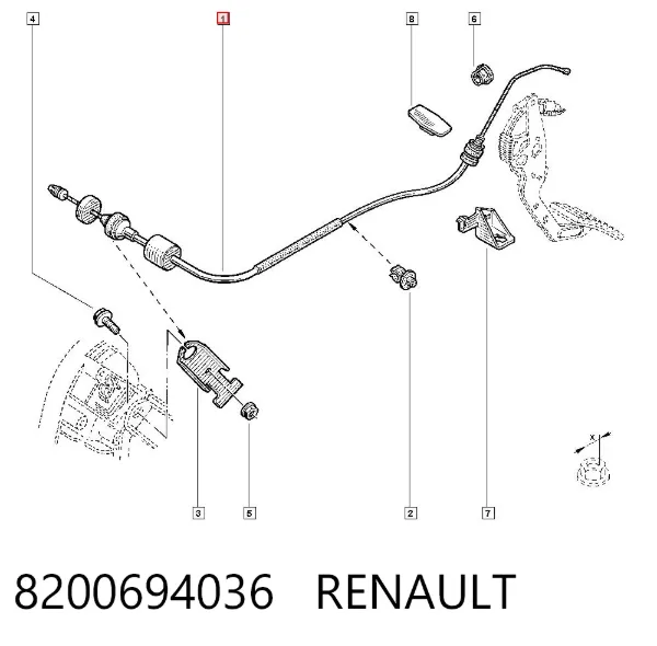 Трос зчеплення 8200694036 Renault (RVI)