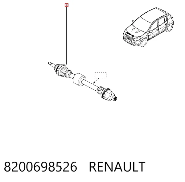 Піввісь права 8200698526 Renault (RVI)