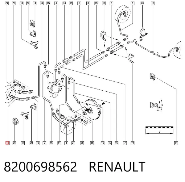 Гальмівні шланги передні 8200698562 Renault (RVI)