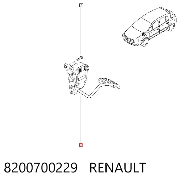 Педаль газу 8200700229 Renault (RVI)