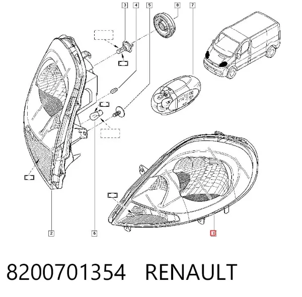 Фара ліва 8200701354 Renault (RVI)