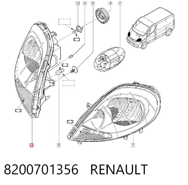 Фара права 8200701356 Renault (RVI)