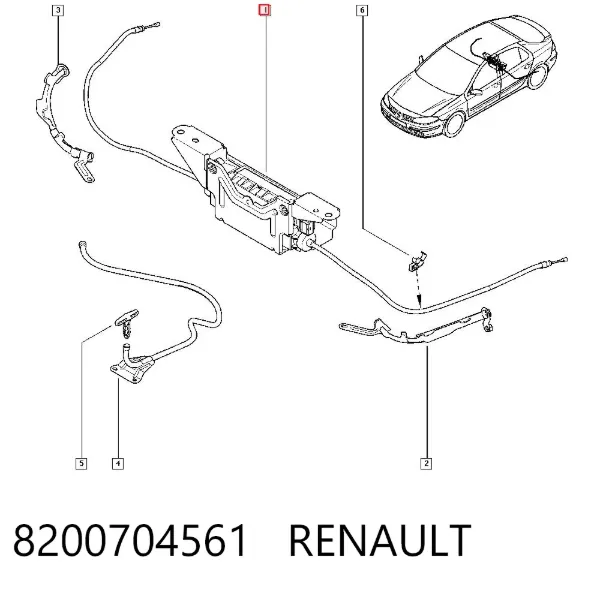 Трос ручного гальма задній, правий/лівий 8200704561 Renault (RVI)