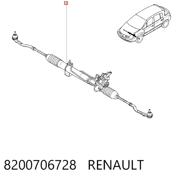 Рульова рейка 8200706728 Renault (RVI)