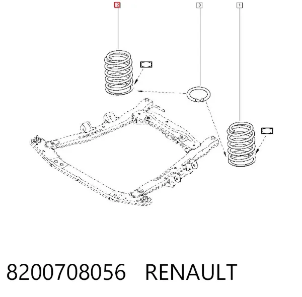 Пружина передня 8200708056 Renault (RVI)