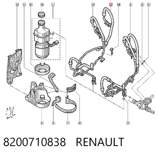 Шланг гідропідсилювача 8200710838 Renault (RVI)