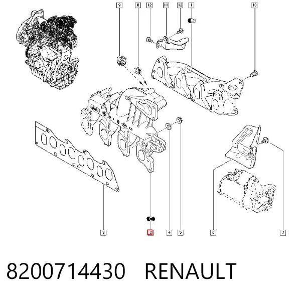 Впускний колектор 8200714430 Renault (RVI)