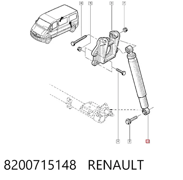 Амортизатор задній 8200715148 Renault (RVI)