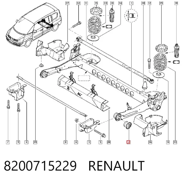 Сайлентблок задньої балки 8200715229 Renault (RVI)