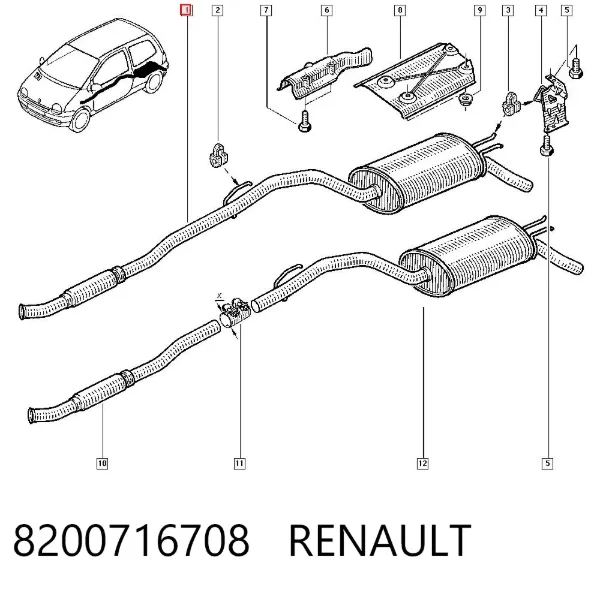 Глушник, задня частина 8200716708 Renault (RVI)