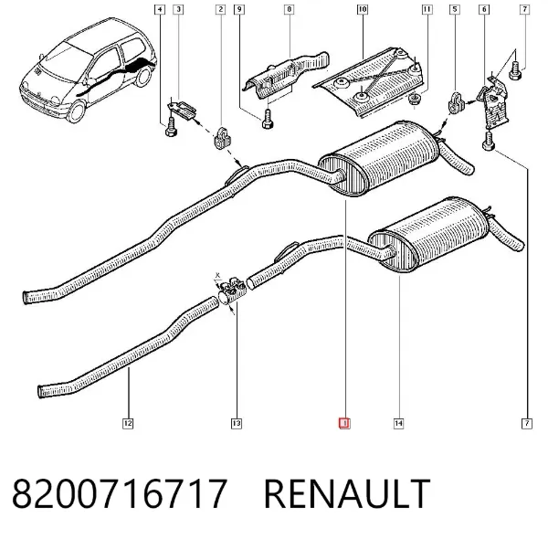 Глушник, задня частина 8200716717 Renault (RVI)