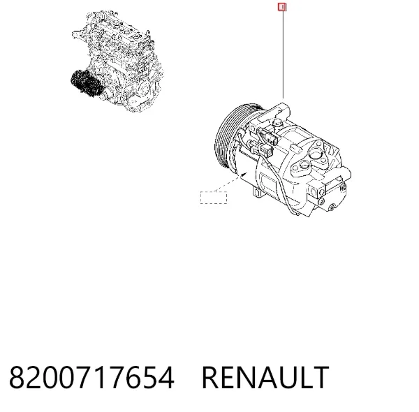 Компресор кондиціонера 8200717654 Renault (RVI)