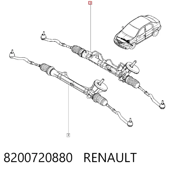 Рульова рейка 8200720880 Renault (RVI)