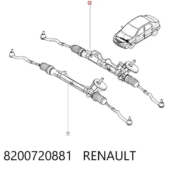 Рульова рейка 8200720881 Renault (RVI)