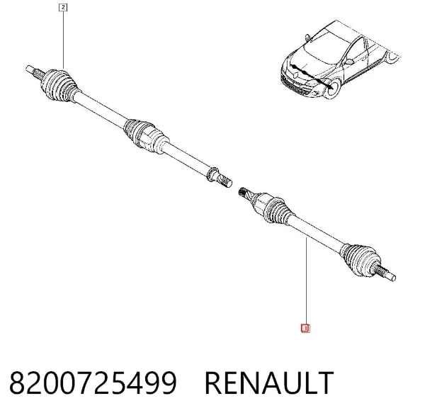 Ліва піввісь 8200725499 Renault (RVI)