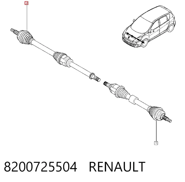 Піввісь права 8200725504 Renault (RVI)