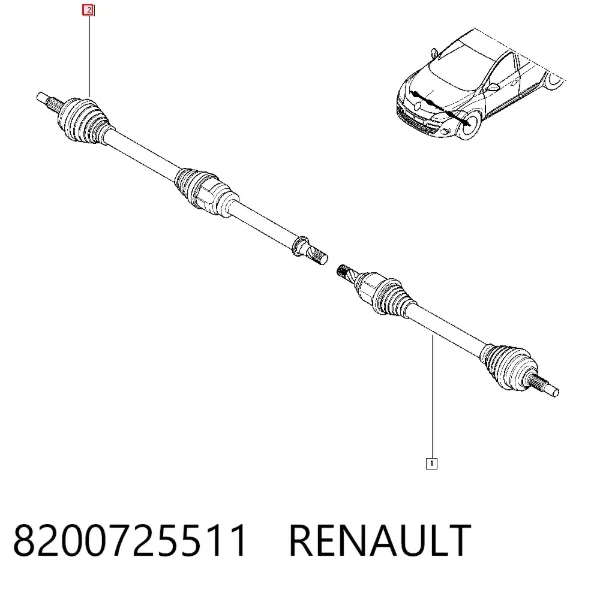 Піввісь права 8200725511 Renault (RVI)