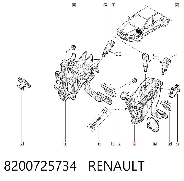 Педаль зчеплення 8200725734 Renault (RVI)